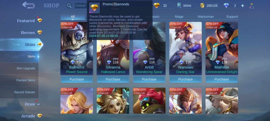 Score Deluxe Skins For As Low As 1 Diamond At The MLBB Mega Sale