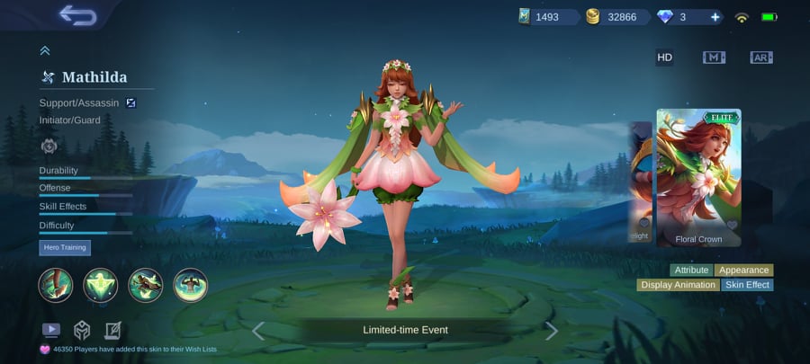 La skin élite Couronne Florale de Mathilda 