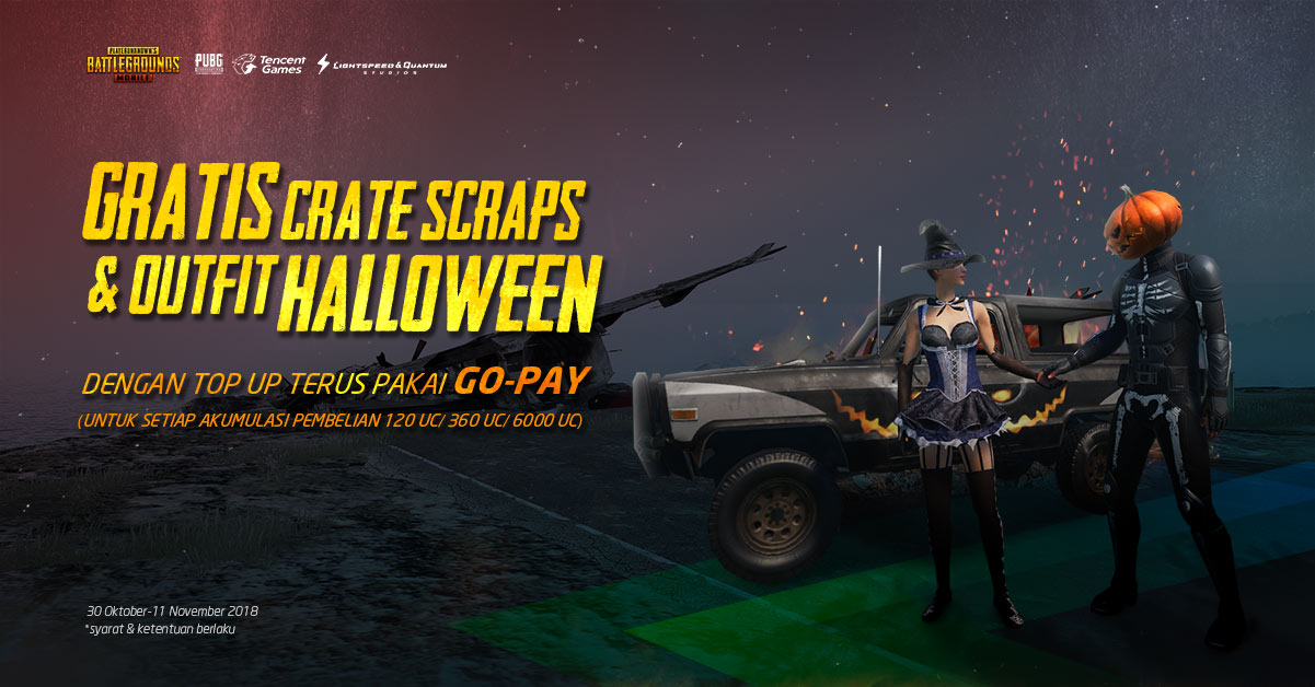 Top-Up UC PUBG Mobile Bisa Dapetin Crate Scraps & Outfit Halloween