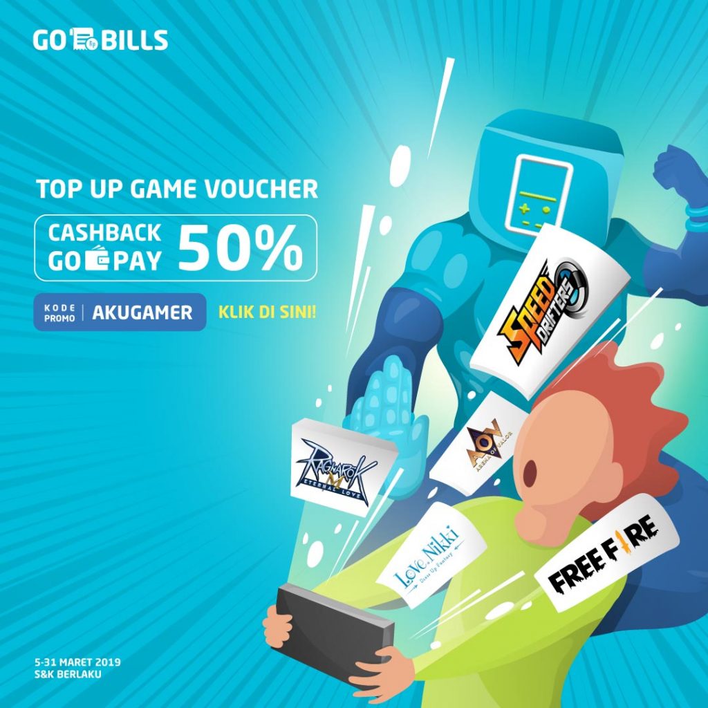 Go-Bills dapet Cashback 50% di Codashop