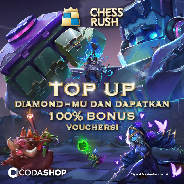 Top Up Chess Rush Bonus 100% di Codashop