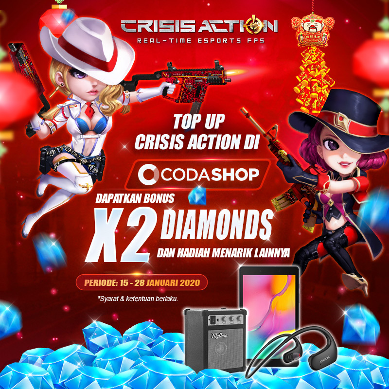 Dapetin hadiah dengan Top up Diamond Crisis Action di Codashop