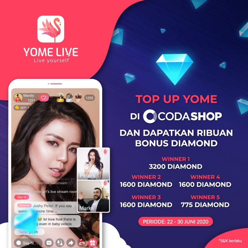 Top Up Yome Live Dapet Bonus Di Codashop