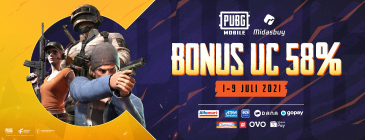 Promo PUBG: BONUS UC 18%