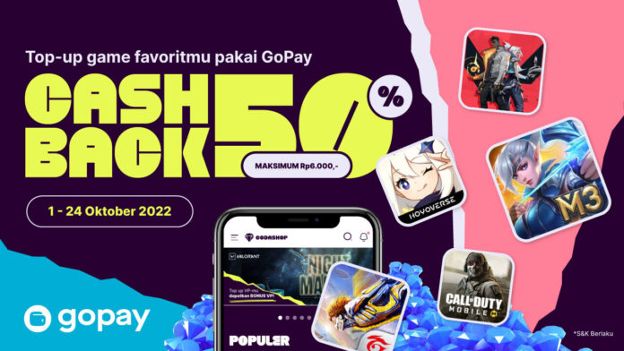 Promo Gopay : Top Up Game Favorite Plus Chasback 50%