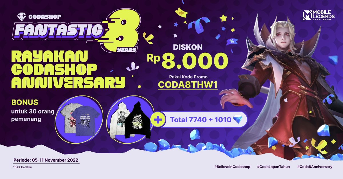 Codashop Fantastic 8 PROMO MLBB 11.11