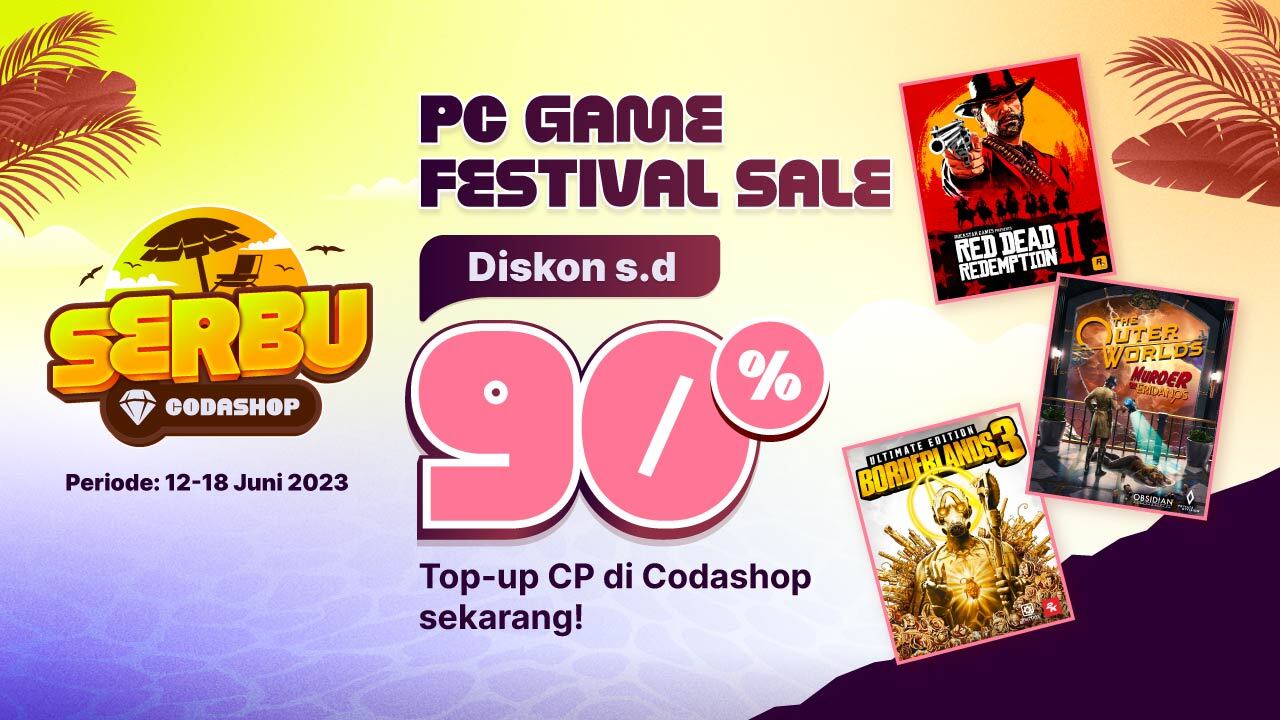 SERBU PC GAMES DI CODASHOP DAPETIN DISKON S.D. 90%