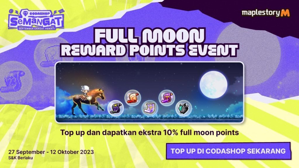 Get Extra 10 Full Moon Points When You Top Up MapleStory M On