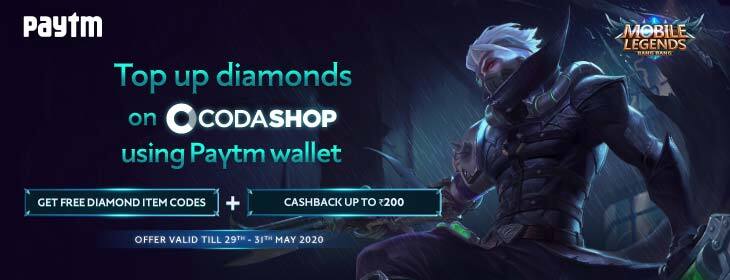 Top Up On Codashop Using Paytm Wallet And Get Free Diamond