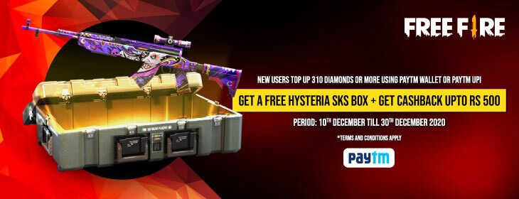 New Users Top Up 310 Diamonds Or More Using Paytm Wallet Or Paytm Upi And Get A Free Hysteria Sks Box Get A Cashback Upto Rs 500 Codashop Blog In