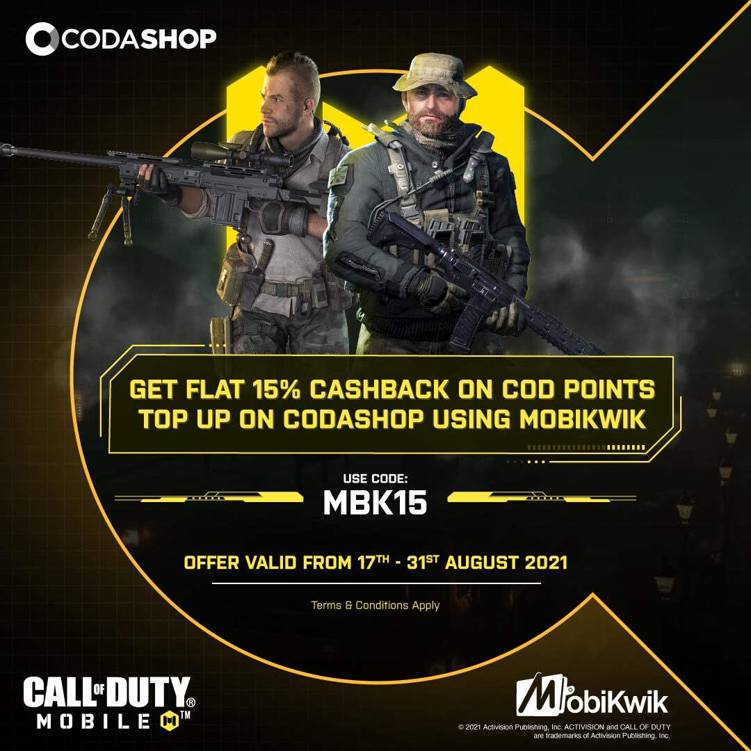 Get Flat 15% Cashback on CP using MobiKwik on Codashop! | Codashop Blog IN