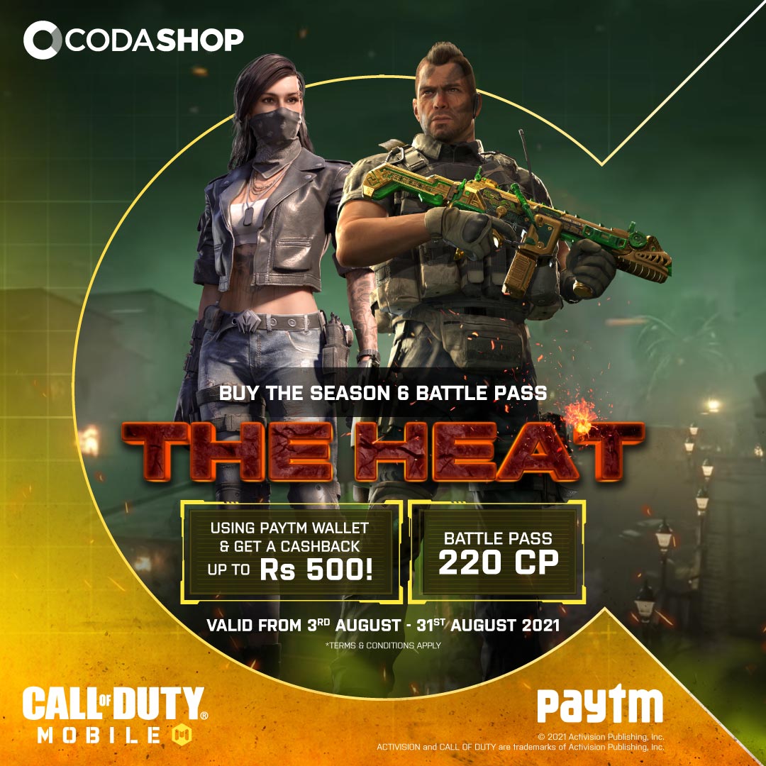 Buy CODM Season 6 Battle Pass "THE HEAT" using Paytm Wallet & get a