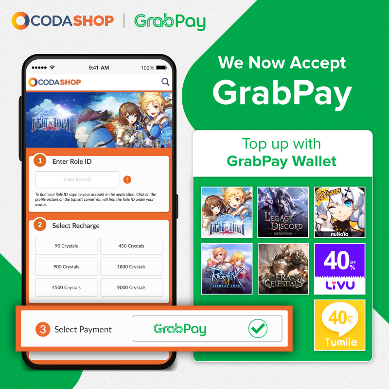 Pay with GrabPay on Codashop