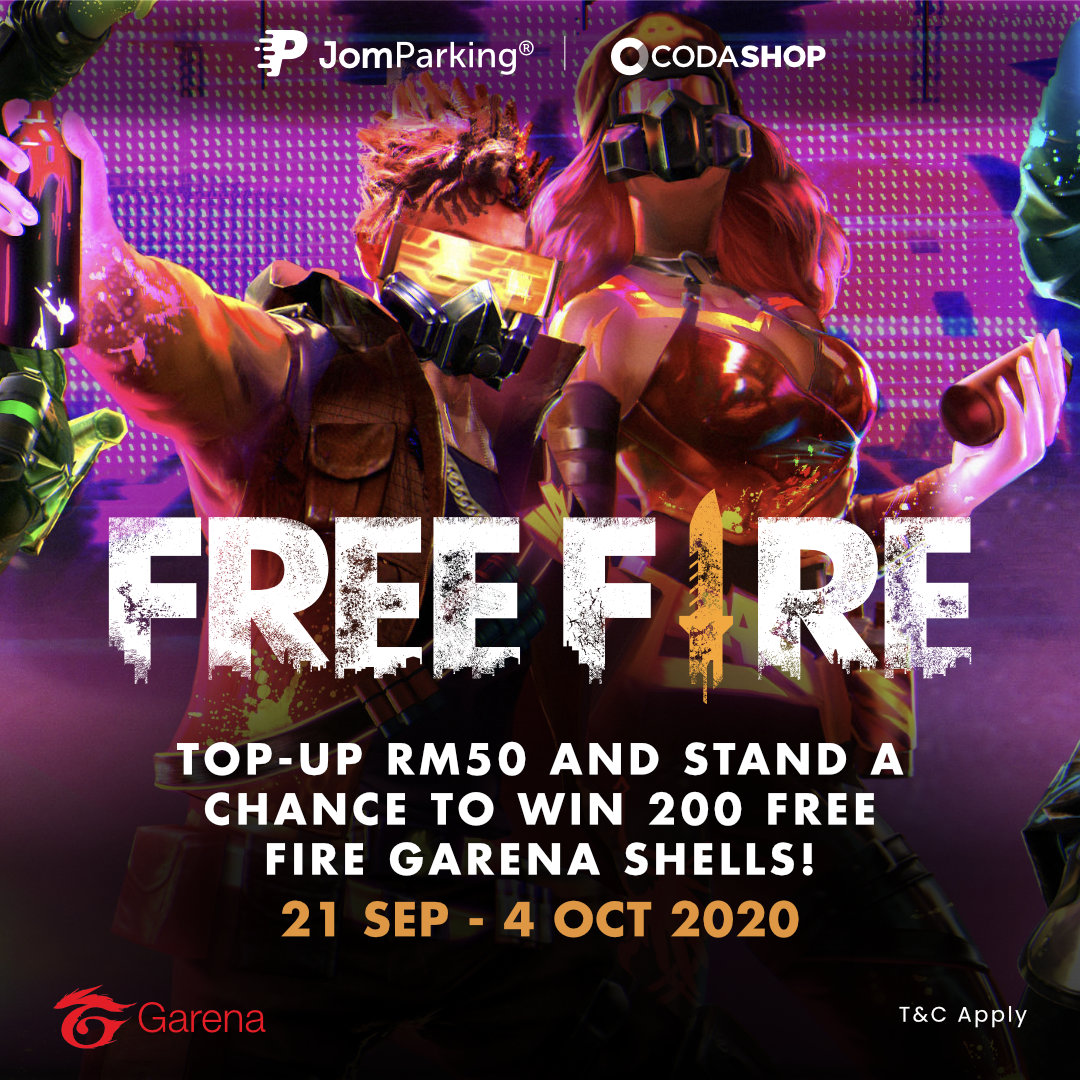 Top Up RM50 With JomParking And Win 200 Free Fire Garena ...