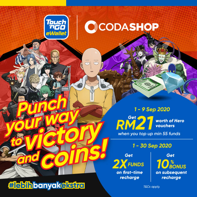 Top Up With Touch N Go E Wallet And Get 10 Bonus One Punch Man Codashop Blog My