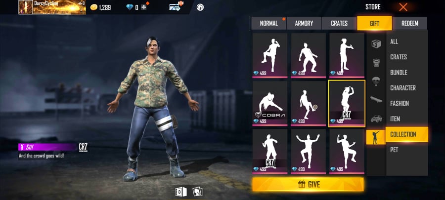 Free Fire Sii Emotes