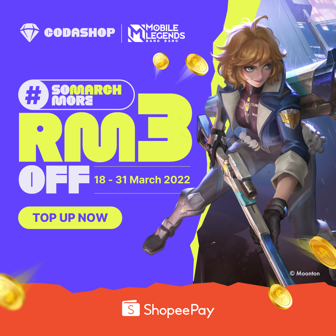 Top Up MLBB Diamonds, Get RM3 OFF And Basic Skin With ShopeePay!