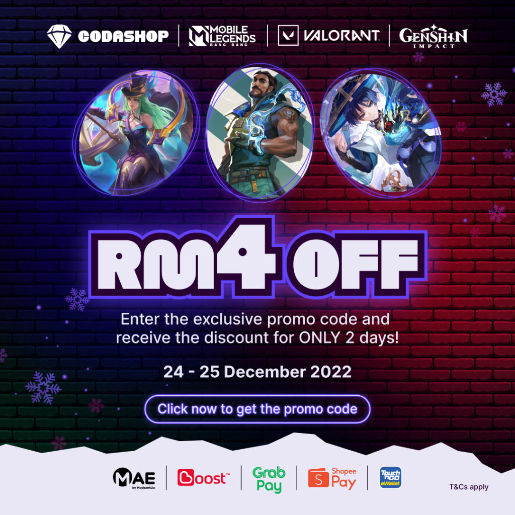 MLBB, VALORANT, Genshin Impact: Get Promo Code Here To Receive RM4 ...