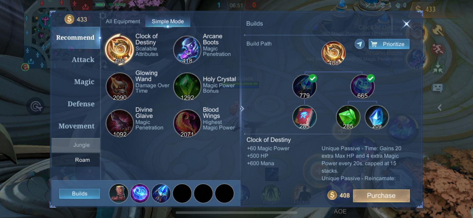 Odette MLBB Item build