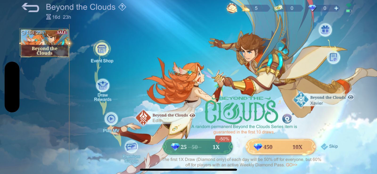 MLBB Edith Beyond the Clouds Skin