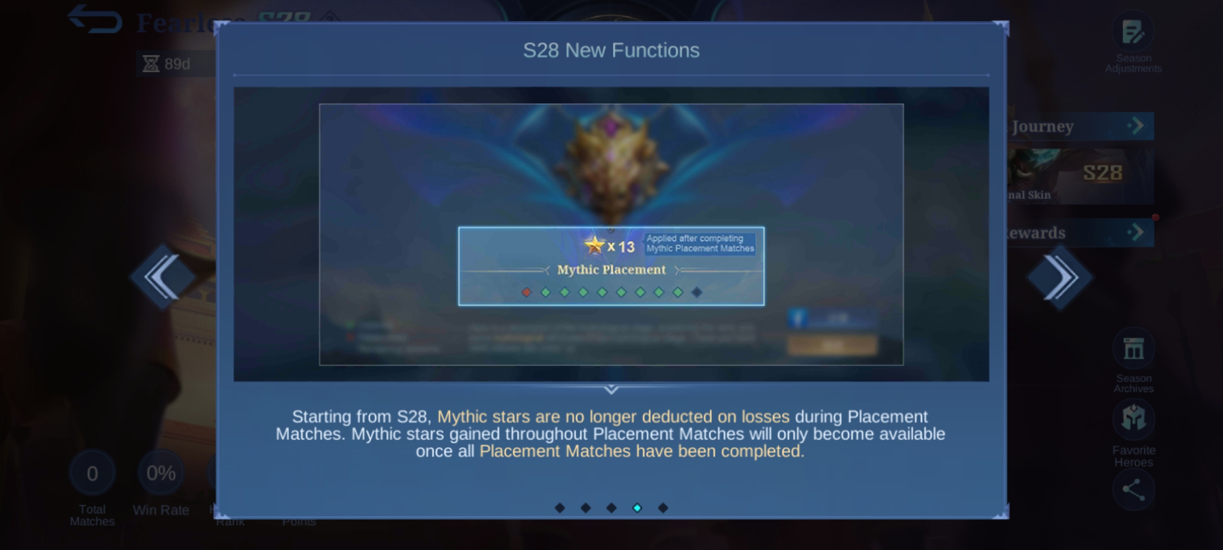 MLBB Ranked Placement Match Adjustment