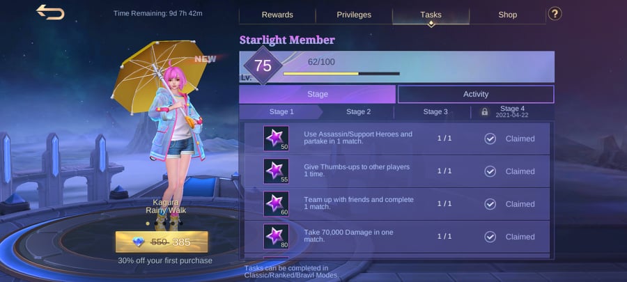 Starlight Membership Tasks