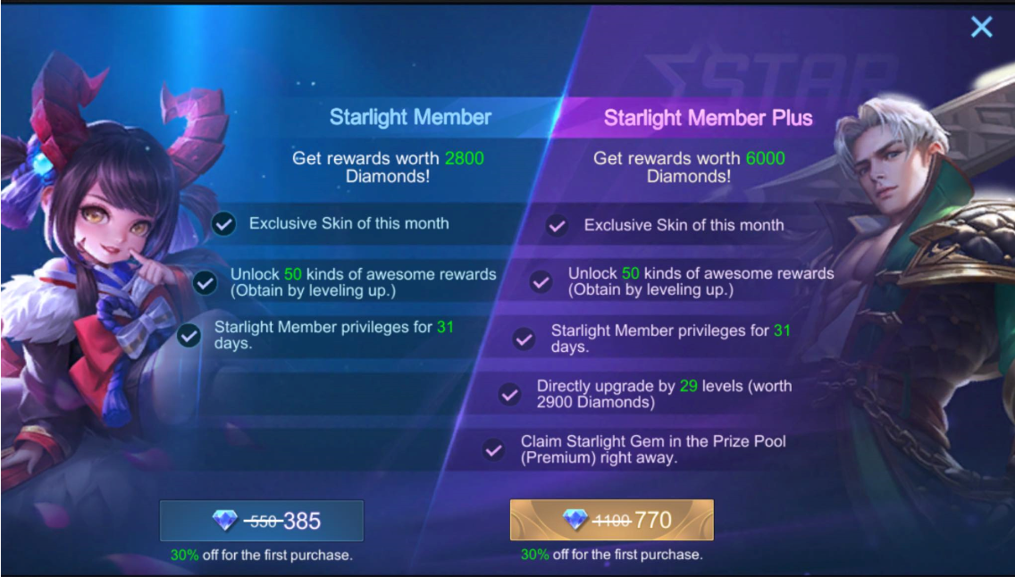Starlight Membership & Membership Plus