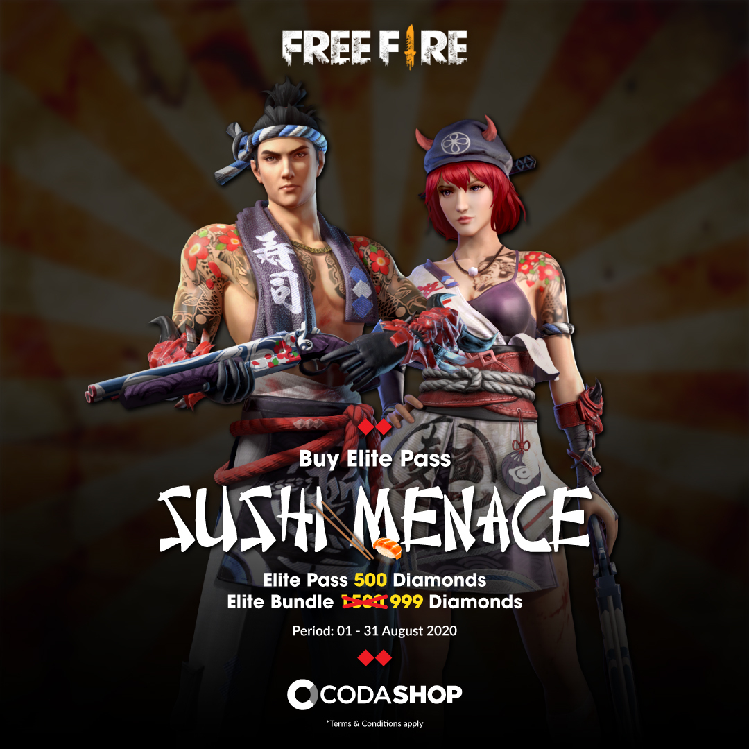 Free Fire Elite Pass, Sushi Menace | Codashop Blog PH