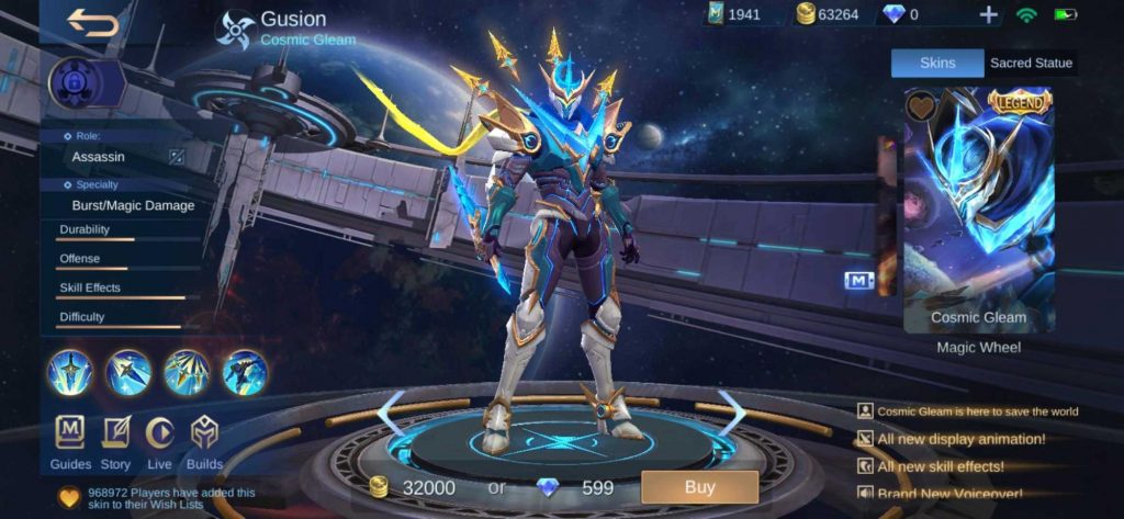 Gusion’s Cosmic Gleam Legend Skin