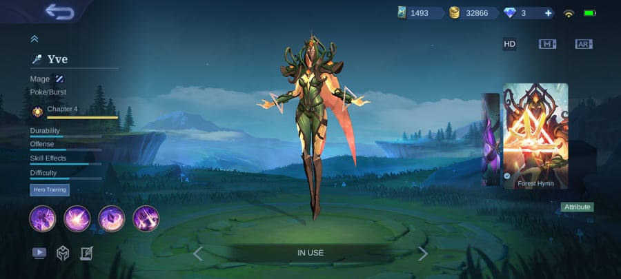 Best heroes in mobile legends Yve in her Forest Hymn skin