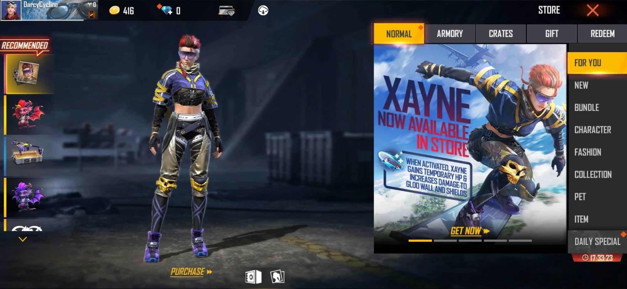 free fire new update character skill change