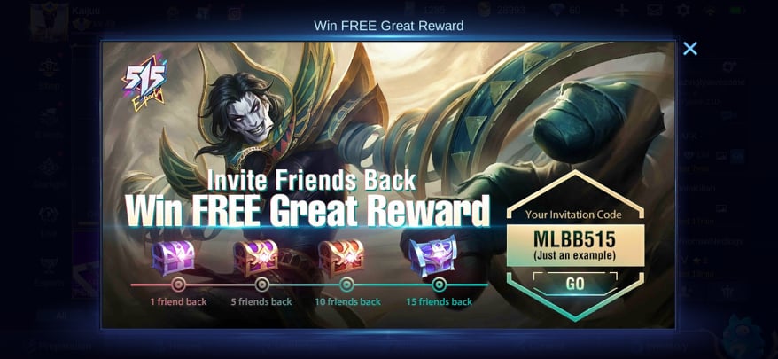 Invite Friends Back, Win 9999 Diamonds