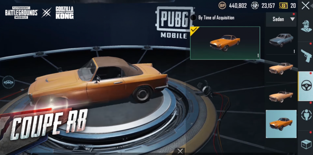 PUBG Mobile New Vehicle - Coupe RB