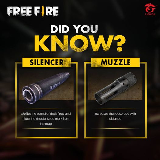 The difference between Silencer and Muzzle in Free Fire