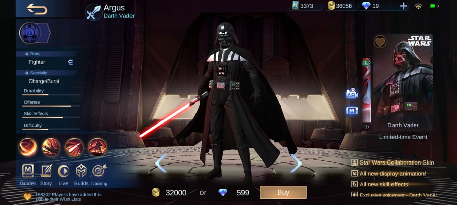 The limited-time MLBB x Star Wars event