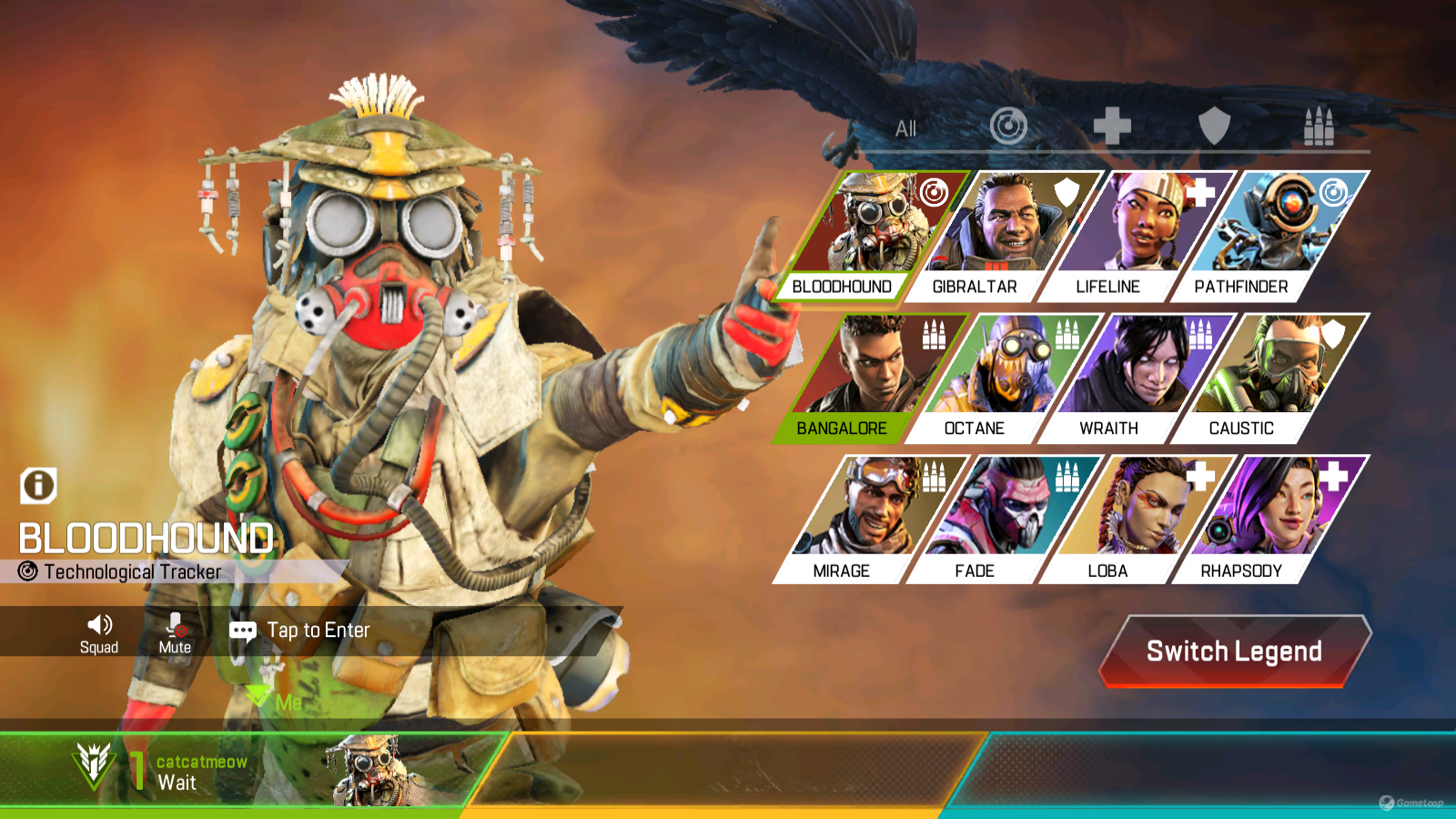 Bloodhound Legend Select Screen