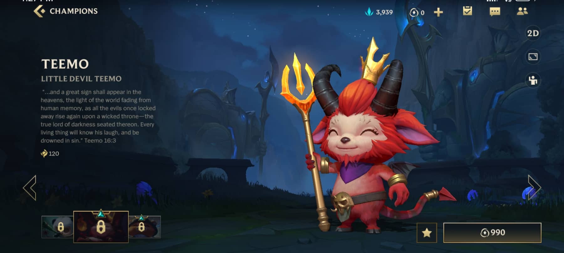 Wild Rift Little Devil Teemo