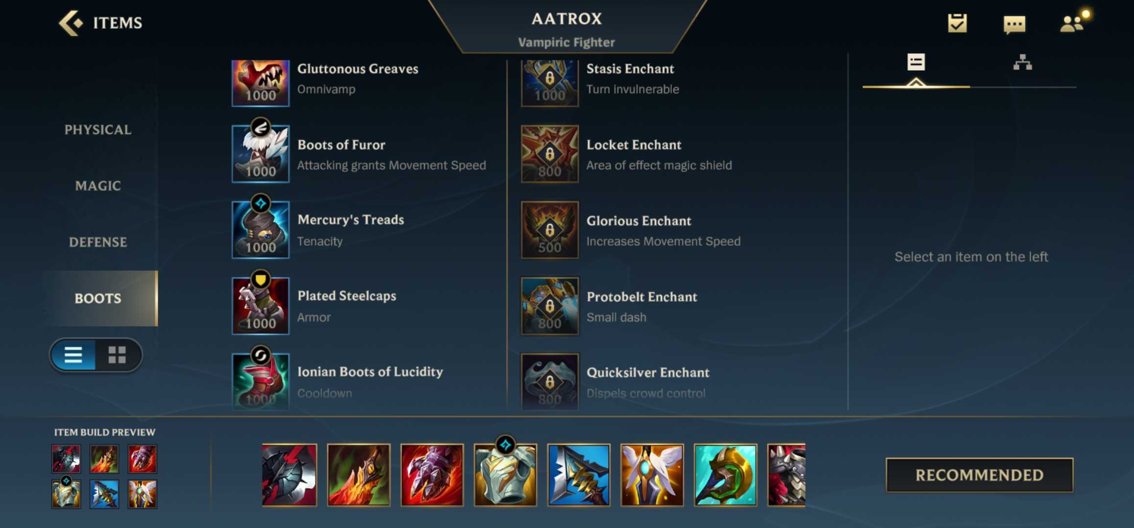 Aatrox Recommended Item Build