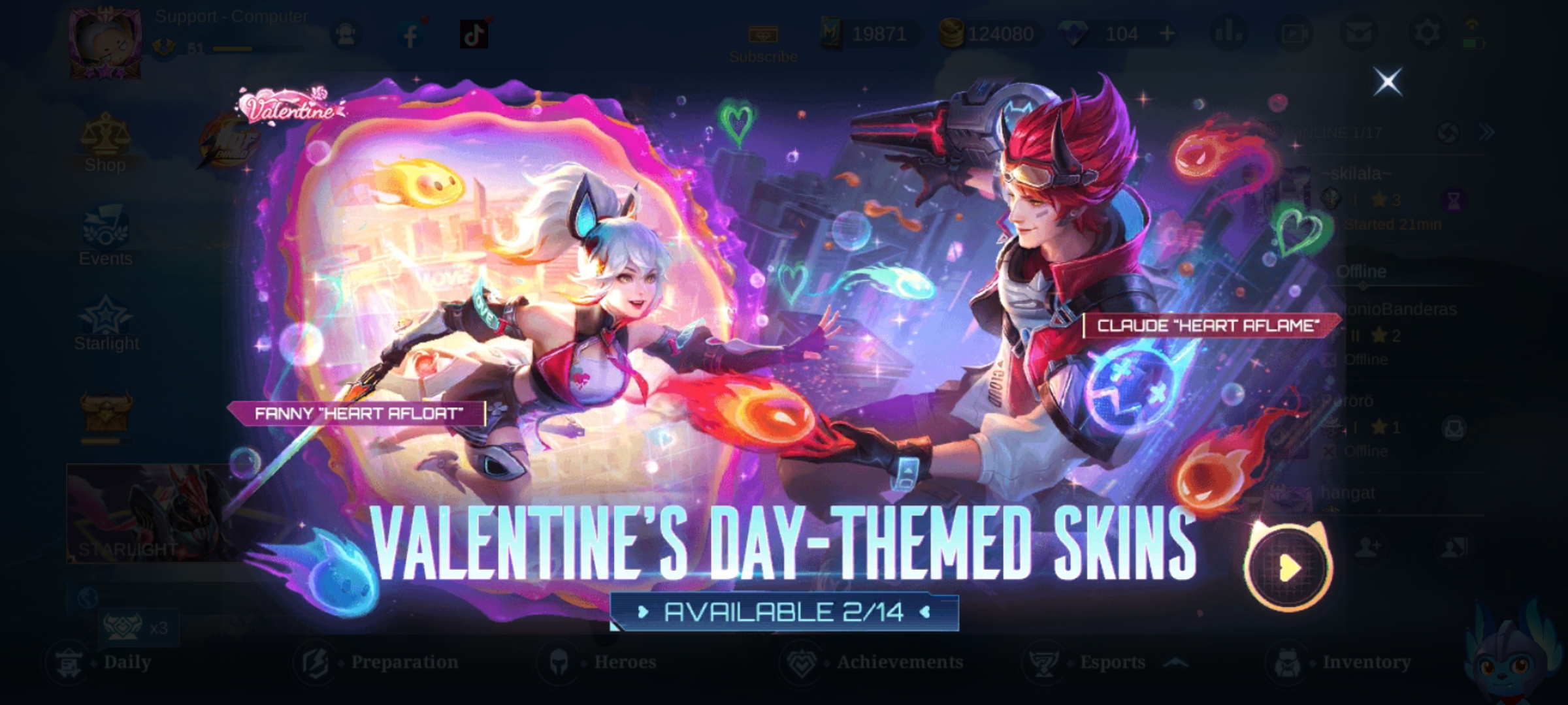 MLBB Valentines Day Couple Skins