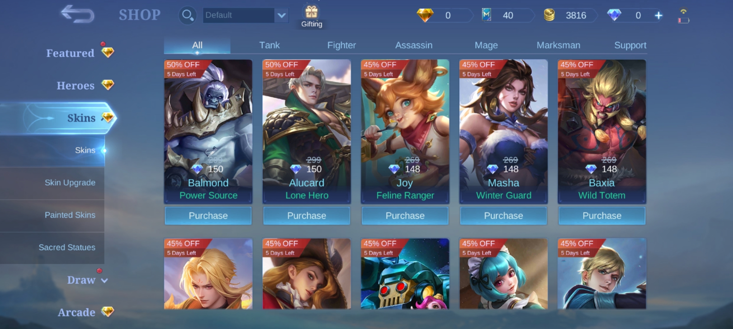 MLBB Skins Shop