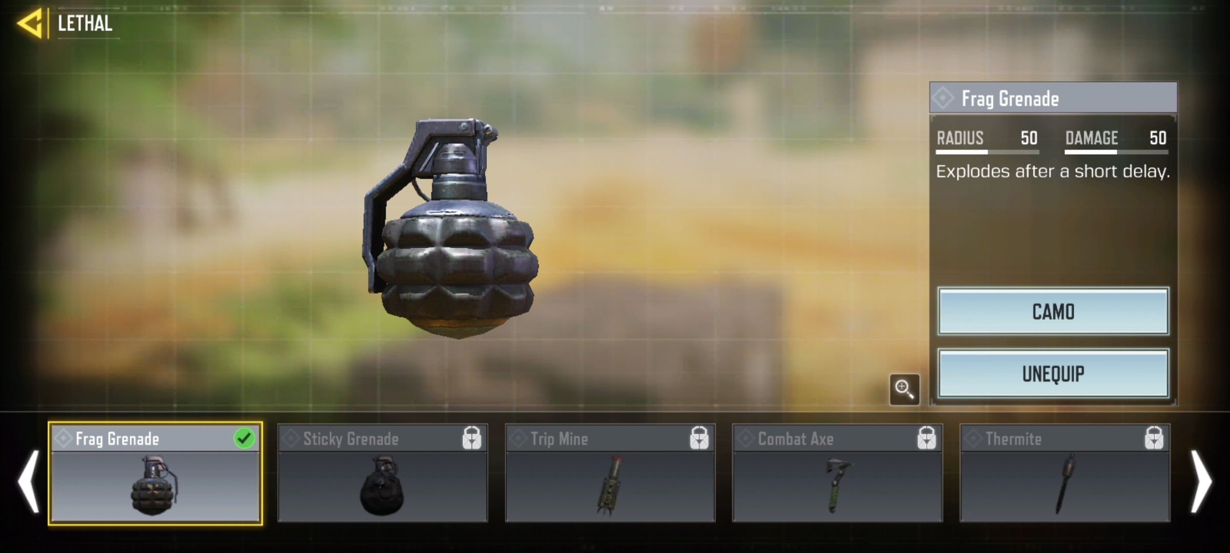 Frag Grenade Lethal Equipment CODM