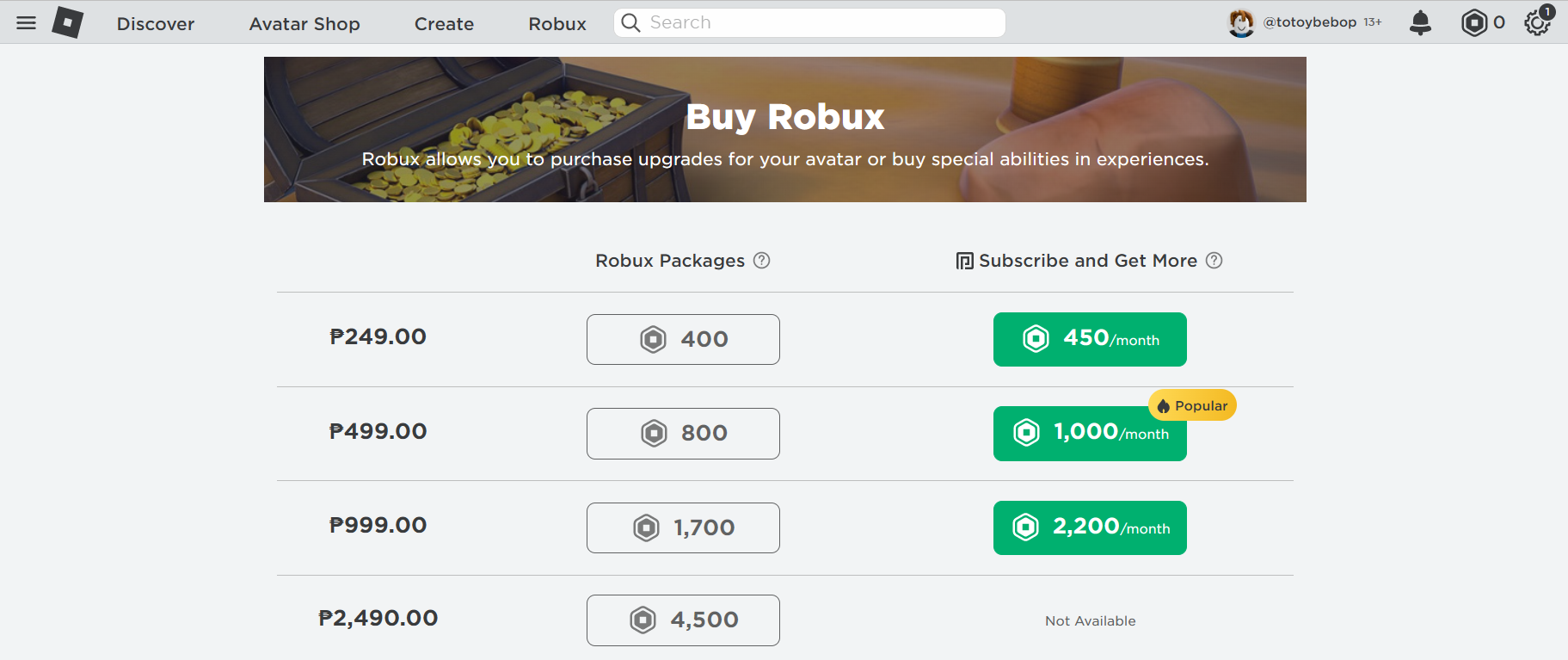 Robux Packages