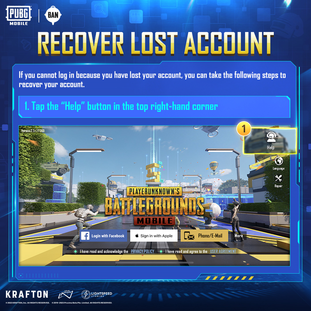 pubg mobile account recovery email