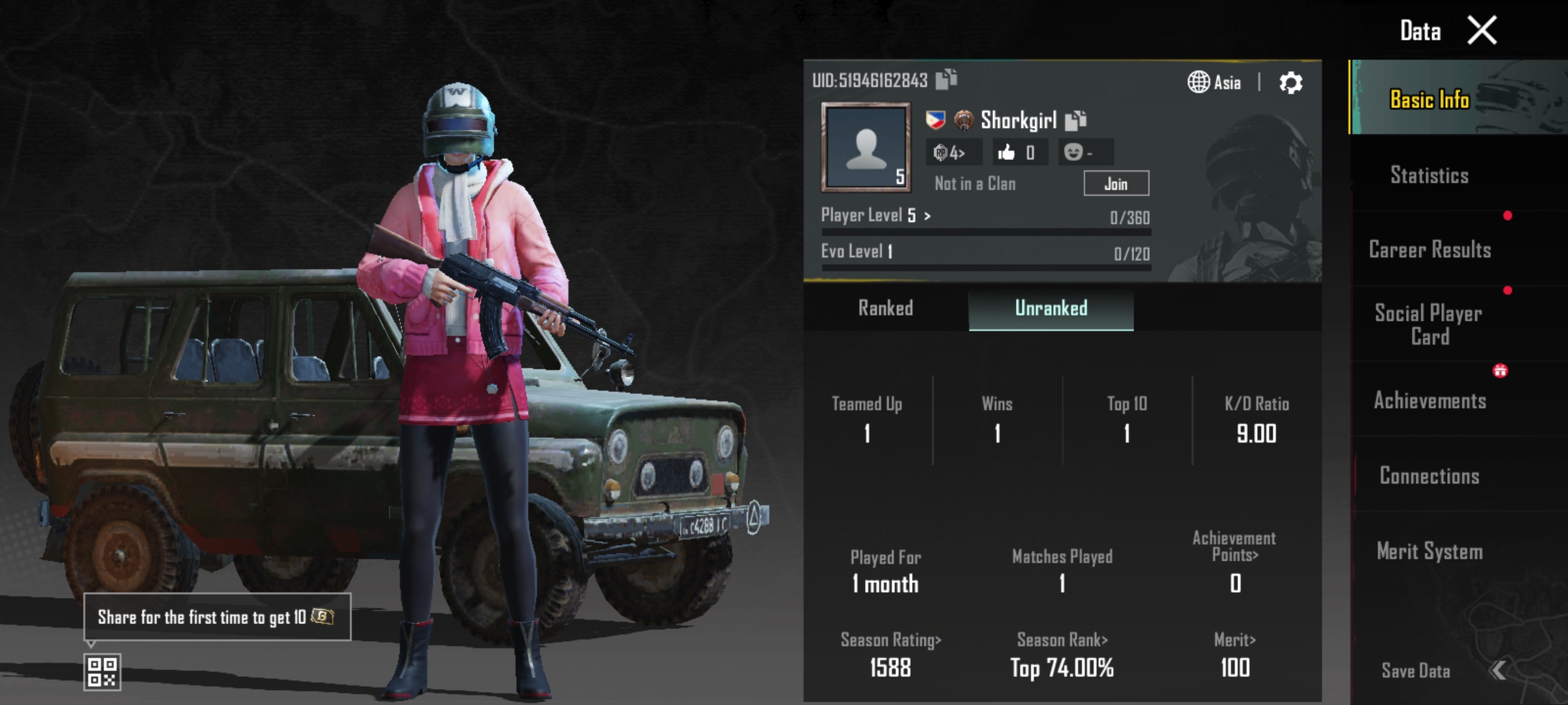 Player Profile PUBG