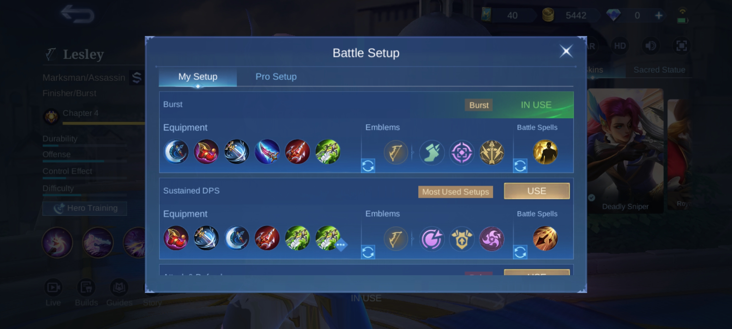 MLBB Battle Setup Interface