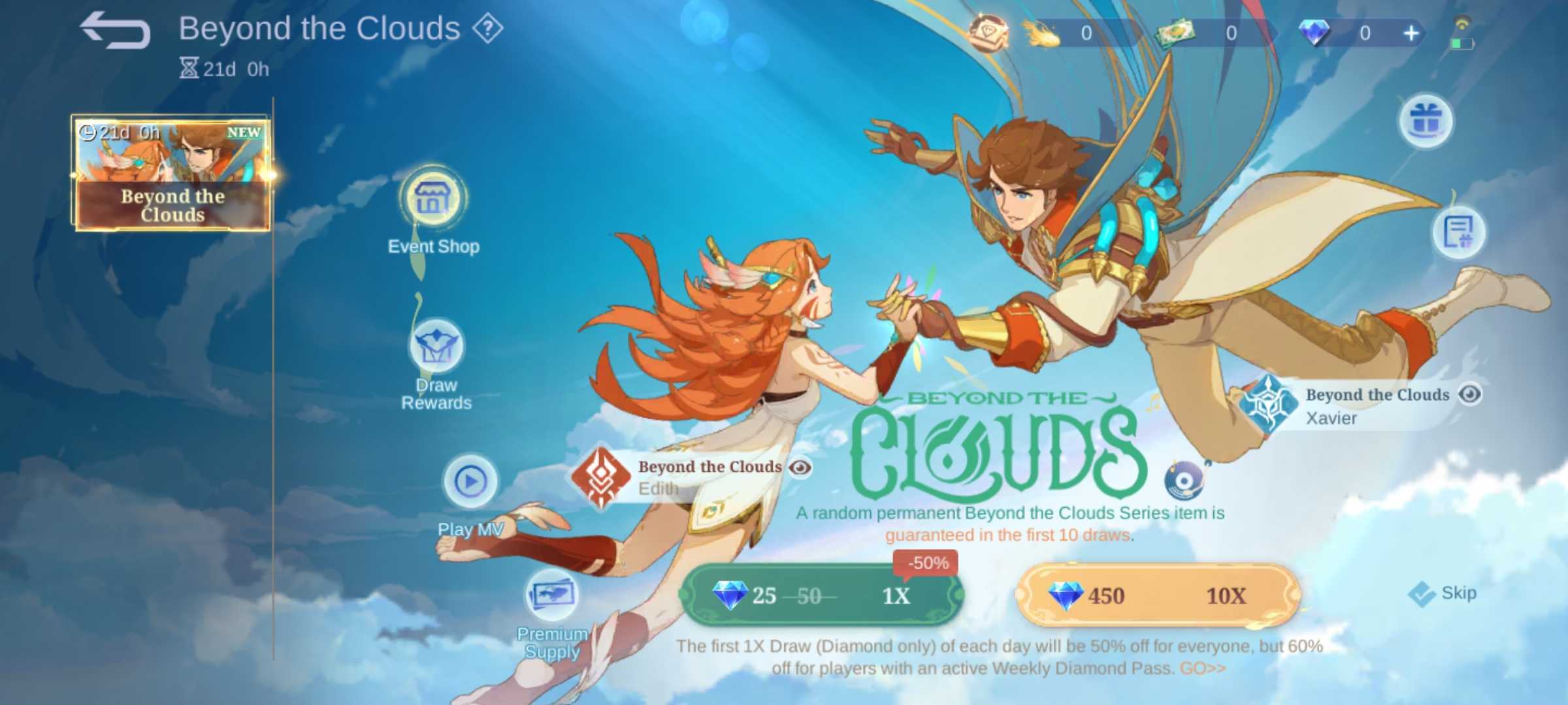 Beyond the Clouds Event Tab