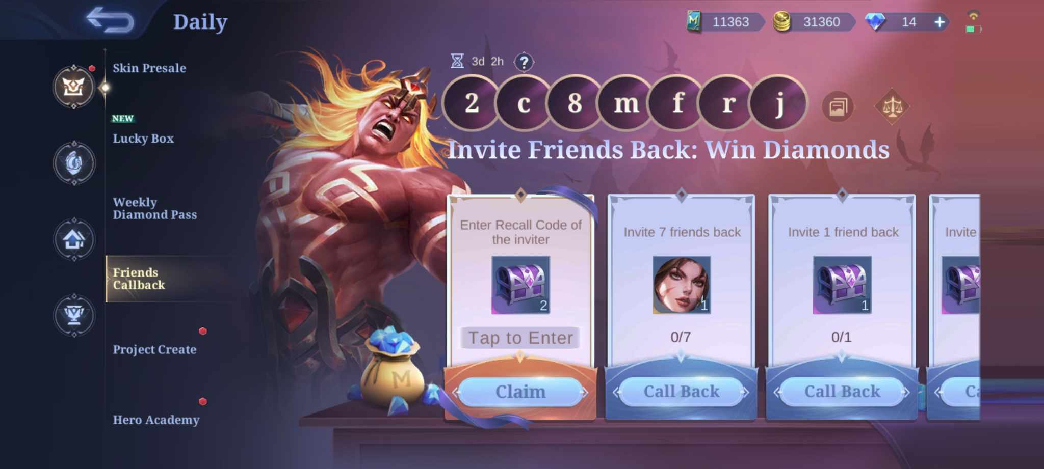 Friends Callback Page MLBB