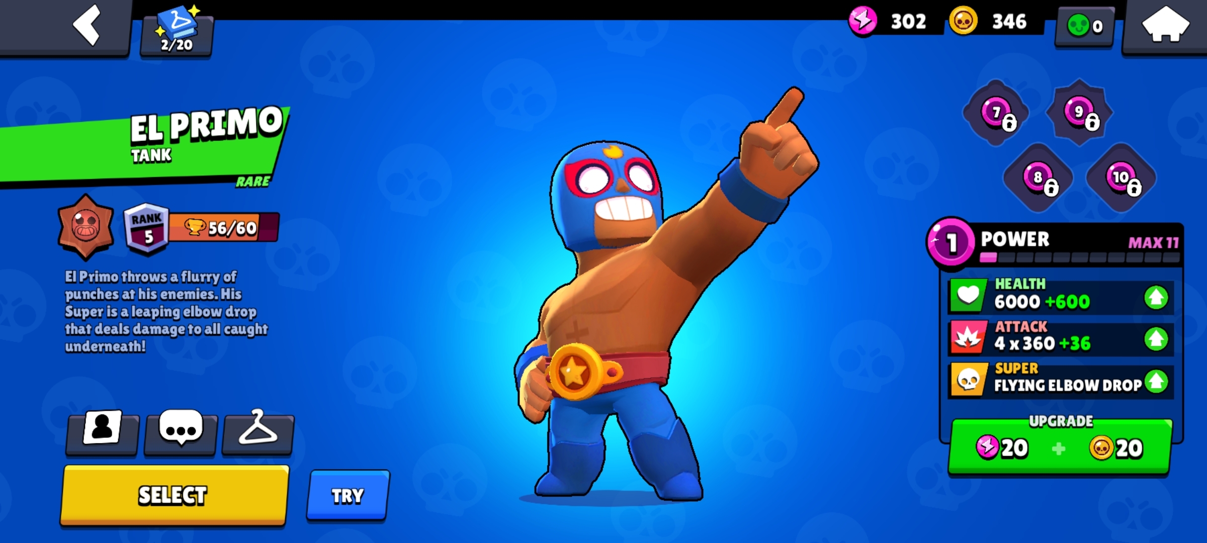 El Primo Stats, Skills, and Skins