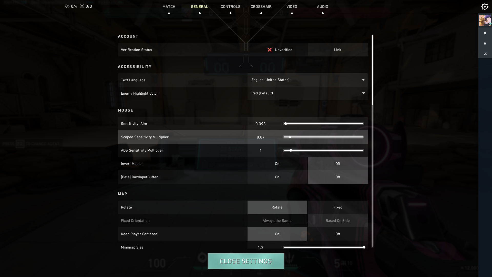 VALORANT Scoped Sensitivity Setting