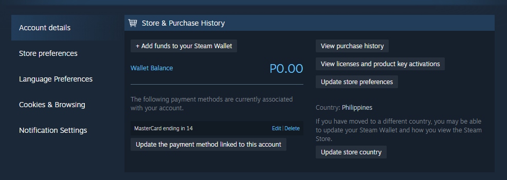 Steam Account Details